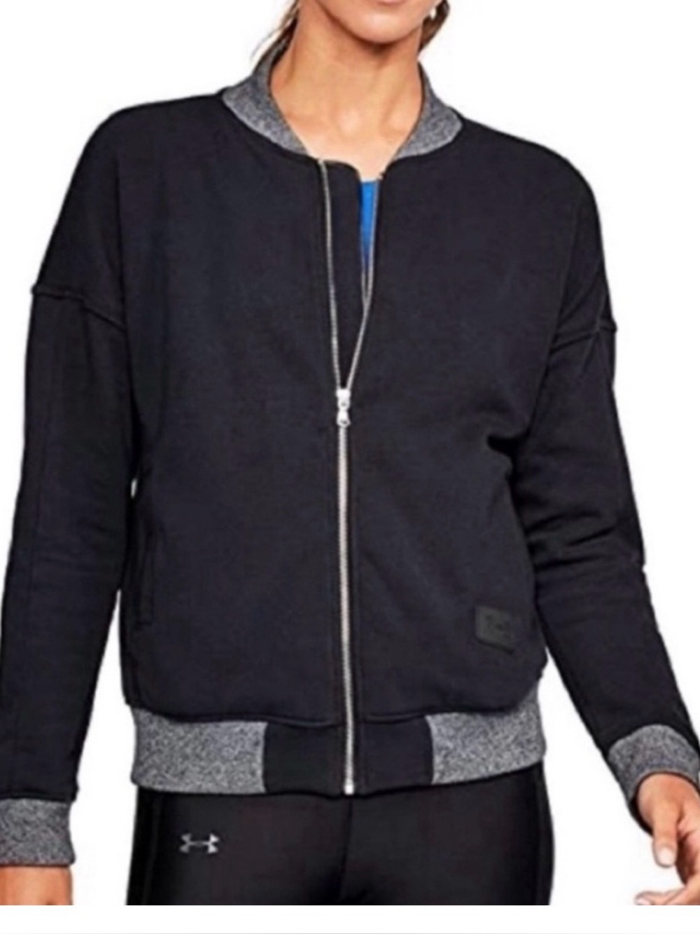 Under Armour Threadborne Loose Full Zip Bomber Style Jacket Medium